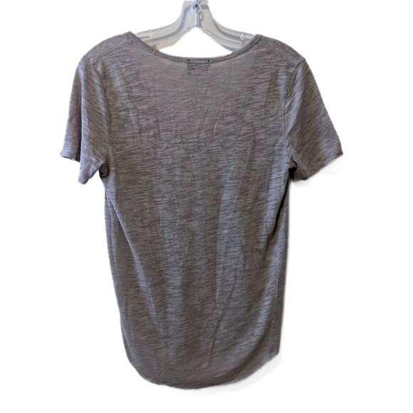 Wilfred Free V-Neck T-Shirt Grey Sheer Casual Flowy Relaxed Fit Heather Size S - Picture 6 of 6